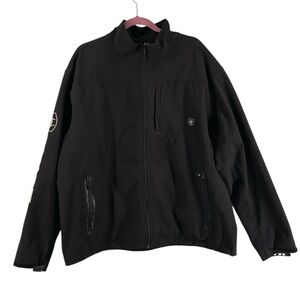 Ariat soft shell jacket logo sleeve farm coat shop jacket equestrian cowboy xxl